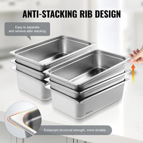 Vevor Σκεύος Gastronorm Ανοξείδωτο GN με Βάθος 150mm