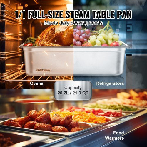 Vevor Σκεύος Gastronorm Ανοξείδωτο GN με Βάθος 150mm