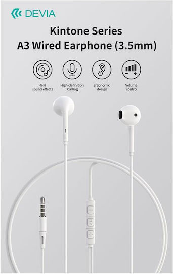 Devia EM108 In-Ear Freisprecheinrichtung Kopfhörer mit Stecker 3.5mm Weiß