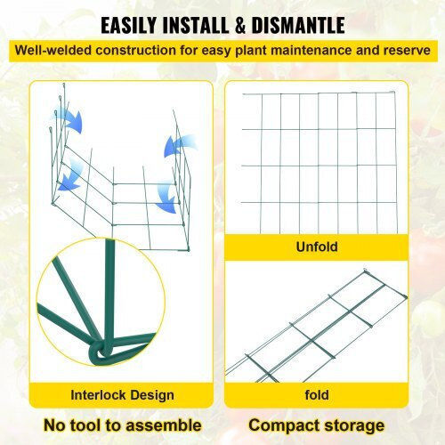 Vevor Plant Support Bases 100cm from Steel with Plastic Coating Set of 6pcs