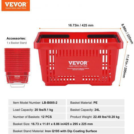 Vevor Καλάθι Κόκκινο