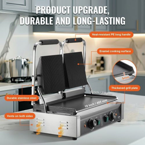 Vevor Commercial Double Sandwich Maker 3600W