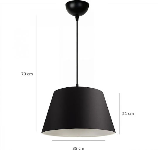 GloboStar Triangle Pendant Light Black with Socket E27 37x37x70cm
