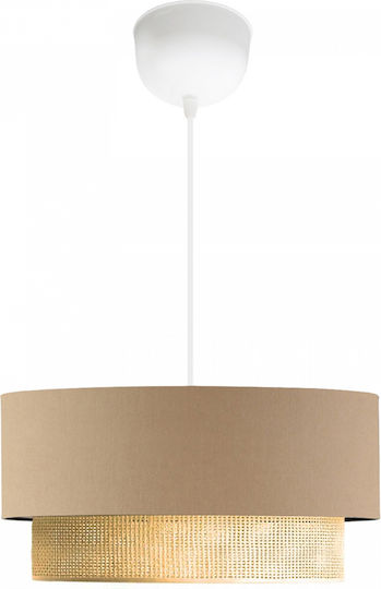GloboStar Biggie Κρεμαστό Φωτιστικό Μπεζ με Ντουί E27 30x30x70εκ.