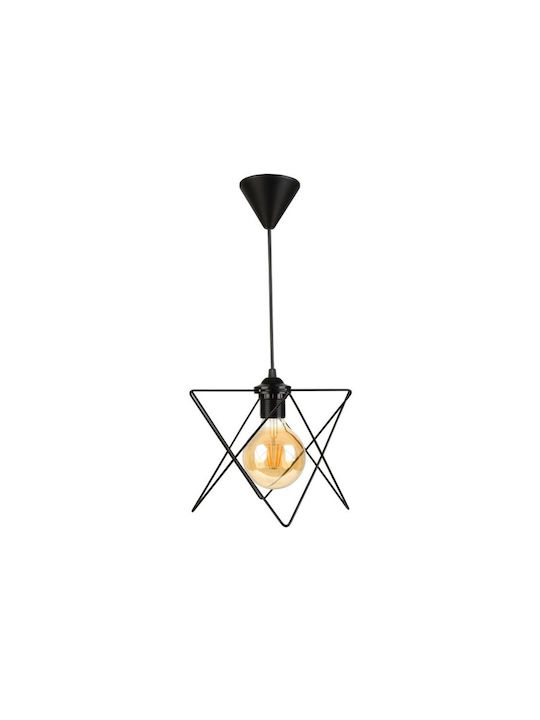 GloboStar Pendant Light Black Grid with Socket E27 25x25x55cm