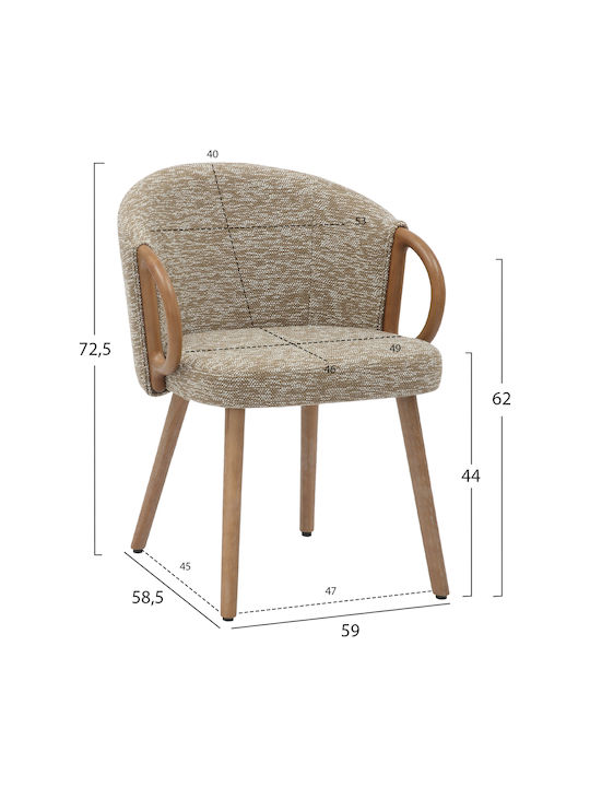 Dining Room Fabric Armchair Beige