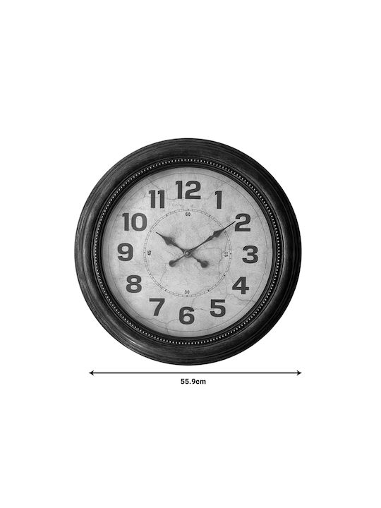 Ceas de Perete Napol Inart Negru cu Nuantă de Auriu Antic Φ55.9x5.8cm