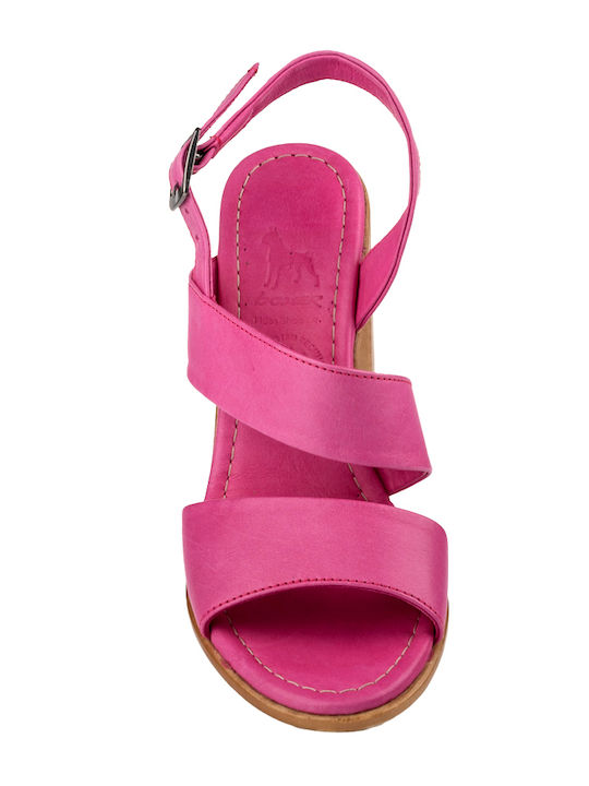 Leather Sandals Fuchsia