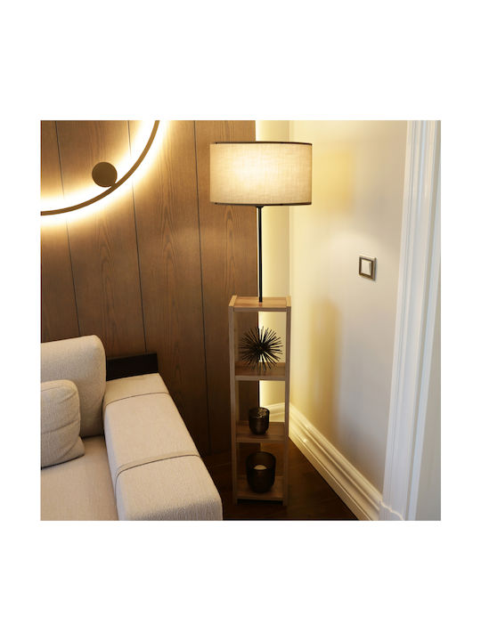 GloboStar Woodo Floor Lamp H150xW38cm. with Socket for Bulb E27 Beige