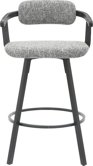 Hocker Bar mit Rückenlehne Gepolstert mit Stoff Lang Black, Grey