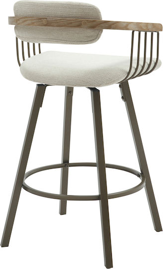 Hocker Bar mit Rückenlehne Gepolstert mit Stoff Lang Copper-ecru 51.5x48.5x89.5cm