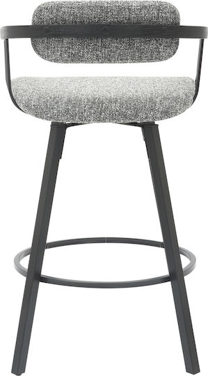 Hocker Bar mit Rückenlehne Gepolstert mit Stoff Lang Black, Grey