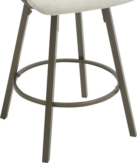 Hocker Bar mit Rückenlehne Gepolstert mit Stoff Lang Copper-ecru 51.5x48.5x89.5cm