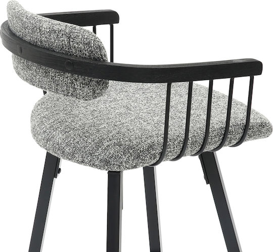 Hocker Bar mit Rückenlehne Gepolstert mit Stoff Lang Black, Grey