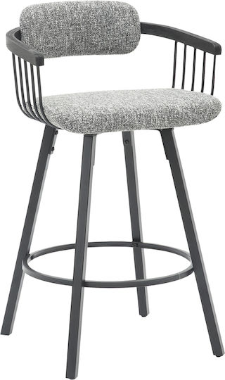 Hocker Bar mit Rückenlehne Gepolstert mit Stoff Lang Black, Grey