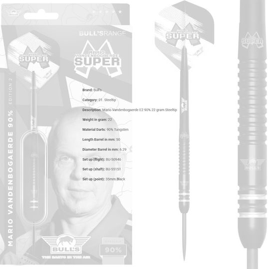 Bulls Mario Vandenbogaerde E2 90% 22 Gram Steeltip Дартс