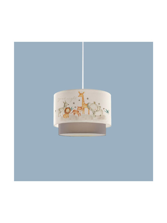 GloboStar Kids Fabric Single Ceiling Light E27 Giraffe White 30x70cm