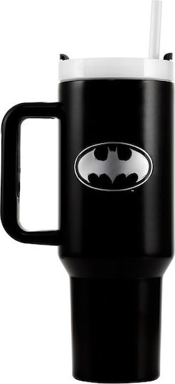 Pyramid International Batman Чаша с дръжка Термос Неръждаема стомана 1.2lt Сив с Сламка и Дръжка