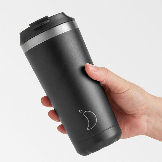 Chilly's Glass Thermos Stainless Steel BPA Free 500ml Black