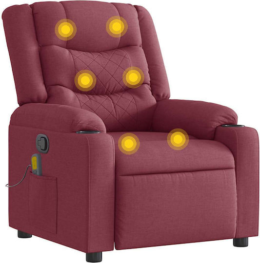Relaxsessel Friseurwaschbecken mit Fußhocker Bordeaux 77x93x99cm