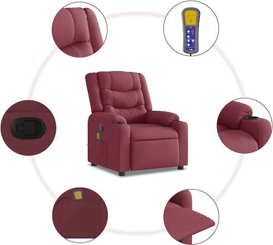 Relaxsessel Friseurwaschbecken mit Fußhocker Bordeaux 77x93x99cm