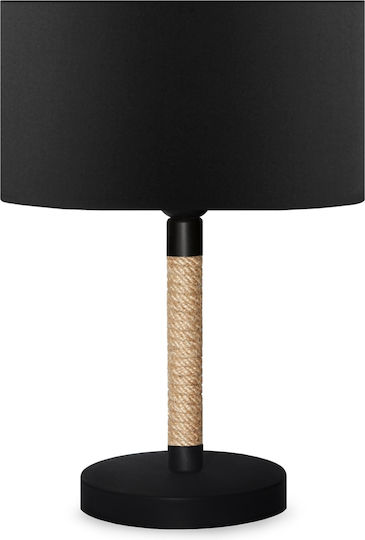GloboStar Table Lamp from Rope for Socket E27 with Black Shade and Base