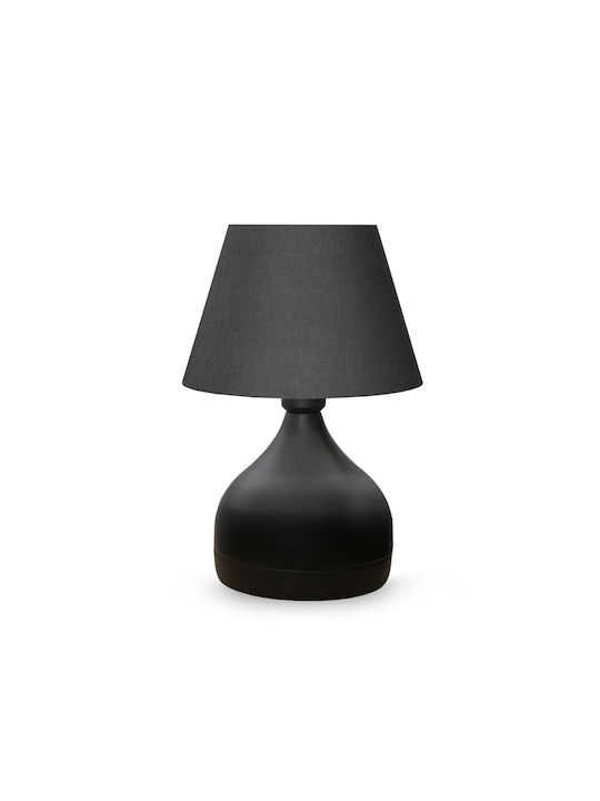 GloboStar Metal Table Lamp for Socket E27 with Black Shade and Base