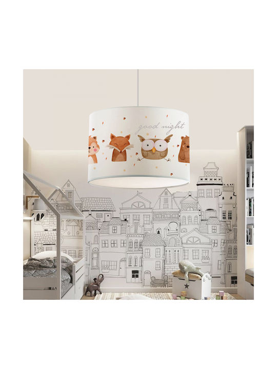 GloboStar Owl Einfaches Licht Kinderdeckenleuchte Deckenleuchte mit Fassung E27 Weiß 28x70cm