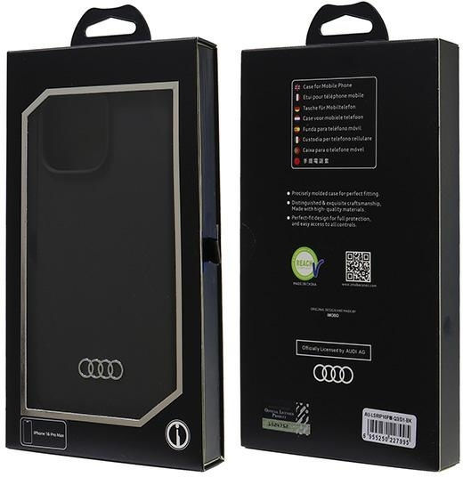 Audi Silicone Case Iphone 16 Pro Max 6.9" Black Hardcase Au-lsrip16pm-q3/d1-bk