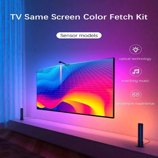 LED-Streifen Fernseher USB 5V RGB Licht 5m mit Netzteil & Fernbedienung