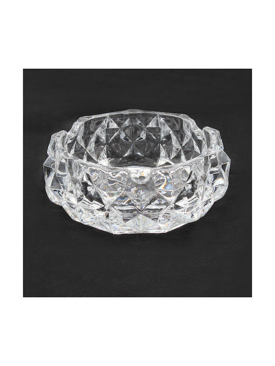 Scrumieră din sticlă Φ12x5 cm design rotund embosat Keskor 61354