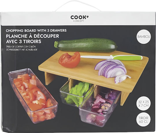 Cook Concept Επιφάνεια Κοπής Ξύλινη Καφέ 30x25cm