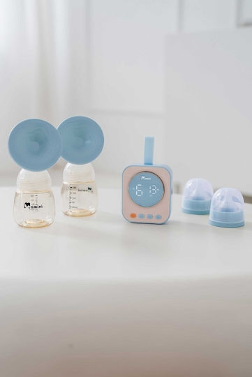 Momini TwinPump Ηλεκτρικό Διπλό Θήλαστρο Μπαταρίας Χωρίς BPA Ροζ 180ml