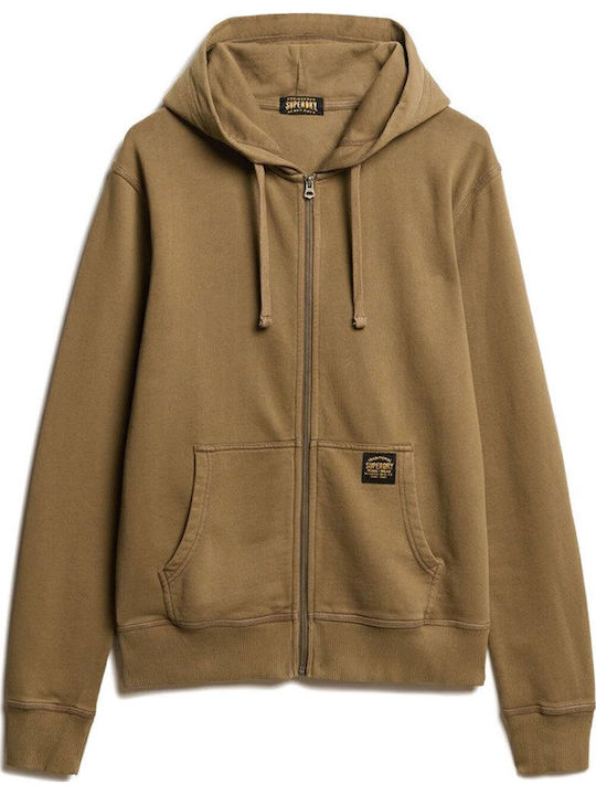 Contrast Stitch Sweatshirt mit Kapuze Braun
