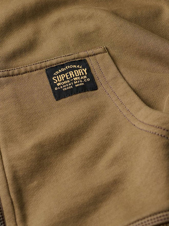 Contrast Stitch Sweatshirt mit Kapuze Braun