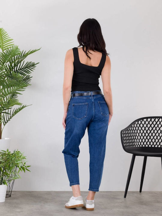 Hoch tailliert Damenjeans Blue