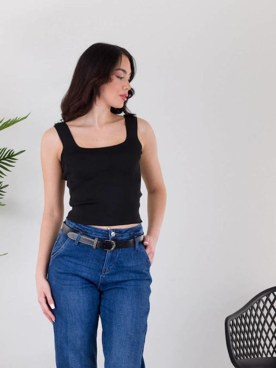 Hoch tailliert Damenjeans Blue