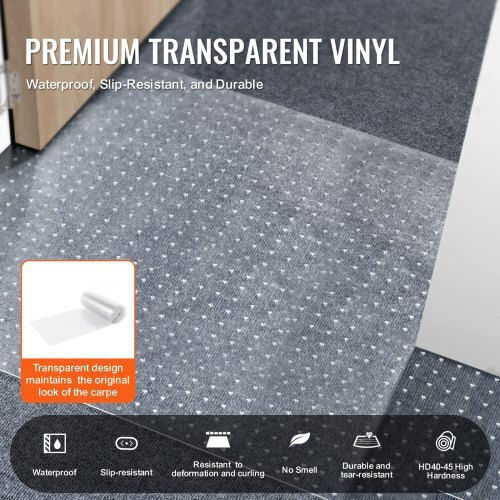 Vevor Pet Carpet Protector 24" X 25' Scratch Resistant PVC Yxjbhmtm24ycc87b8v0