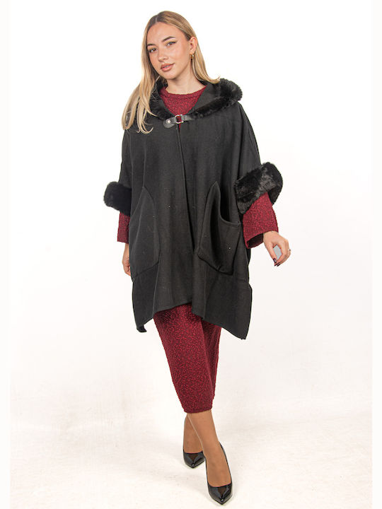 Ellen Women's Poncho Black