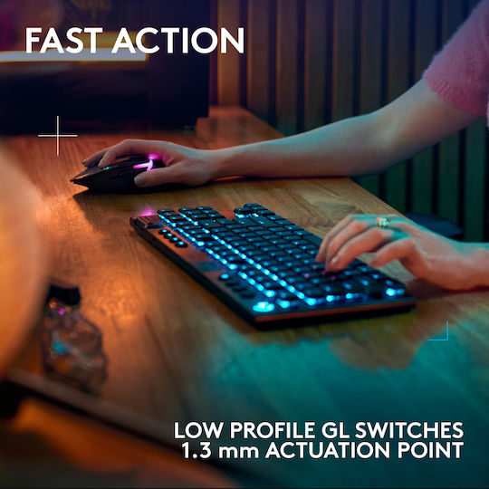 Logitech G915 X Lightspeed Wireless Gaming Mechanical Keyboard Tenkeyless with GL Linear switches and RGB lighting (English US)