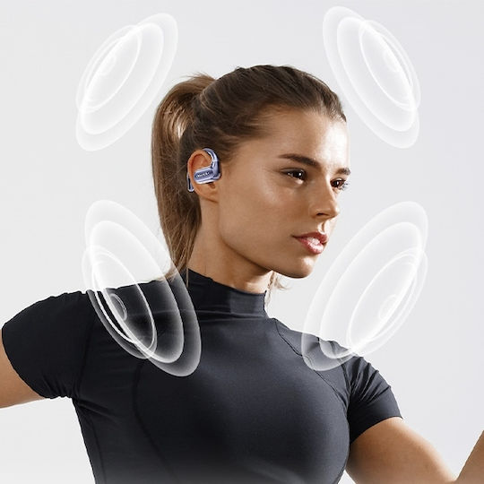 Awei T93 Open Ear Bluetooth Handsfree Ακουστικά με Αντοχή στον Ιδρώτα και Θήκη Φόρτισης Μαύρα