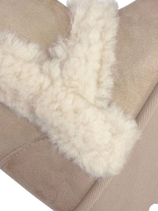 Stiefeletten Damen mit Pelz Beige