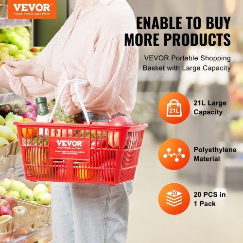 Vevor Shopping Basket Red