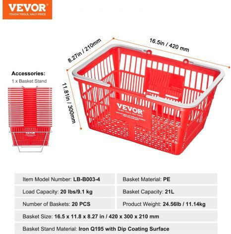 Vevor Shopping Basket Red