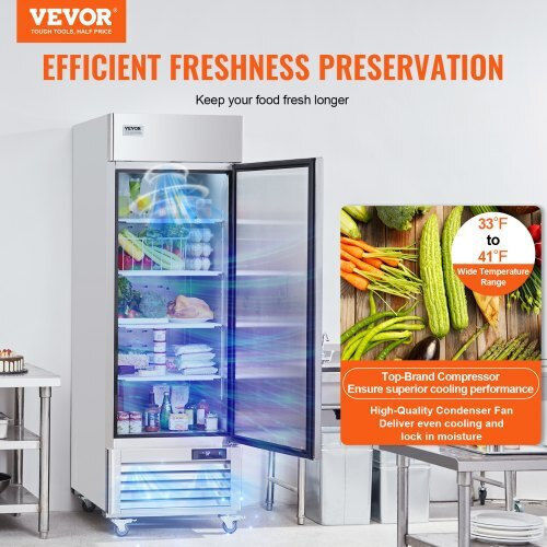 Επαγγελματικό Ψυγείο Vevor 20.12 Cu.ft Όρθιο Μονόπορτο Αυτόματη Απόψυξη 3 Ράφια 28.4-46.4°f 4 Ρόδες Lssyljmclzdmv1hkov2