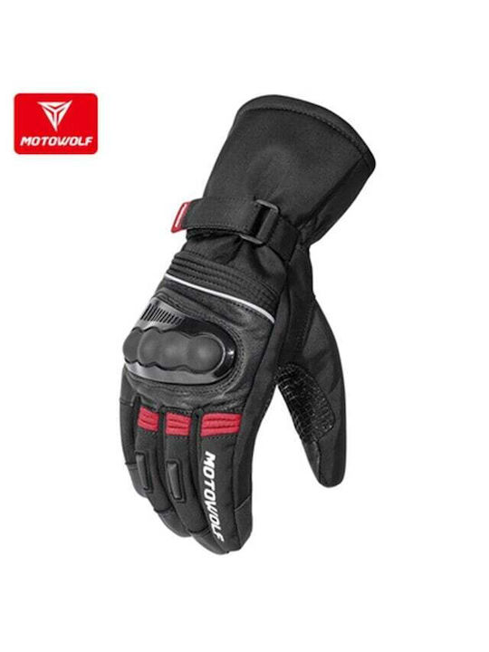 Motowolf MDL0318 Зимни Мъжки Мотоциклетни ръкавици Softshell Водоустойчиви Черен