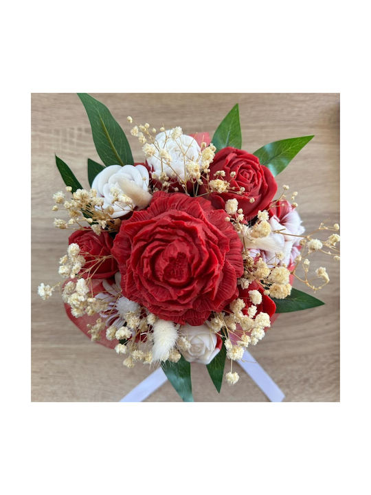 Lumânare din ceară de soia cu buchet de flori parfumate Themagio 12 X 14 cm cutie Red Passion Lumânare din ceară de soia cu buchet de flori parfumate Themagio 12 X 14 cm cutie Red Passion