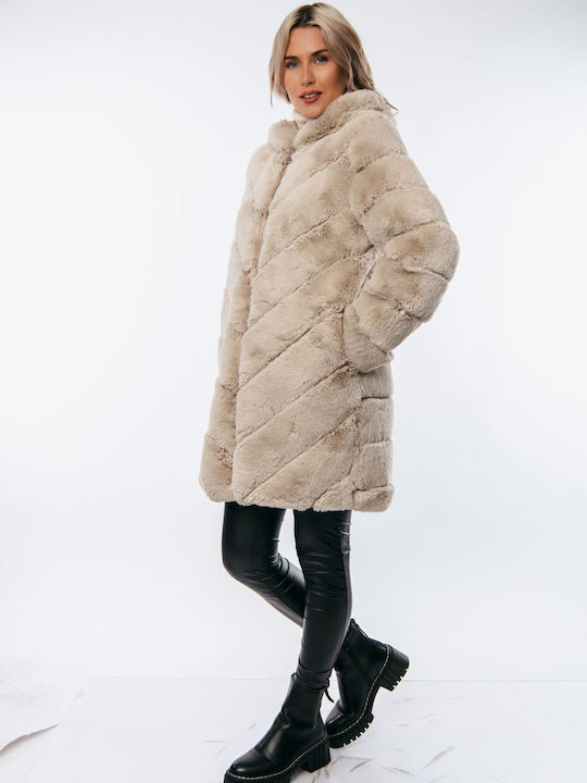 Women's Short Fur Beige