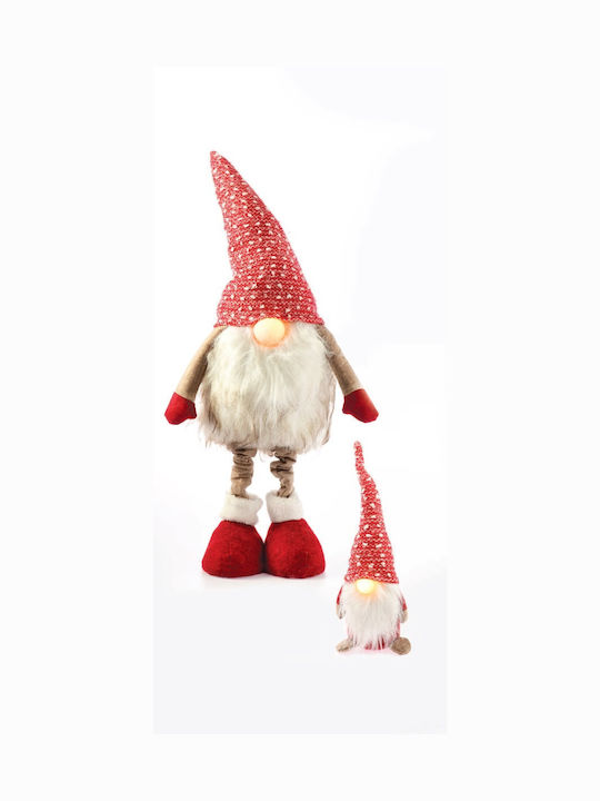 Aca Illuminated Christmas Fabric Figure Dwarf Red Height 33cm