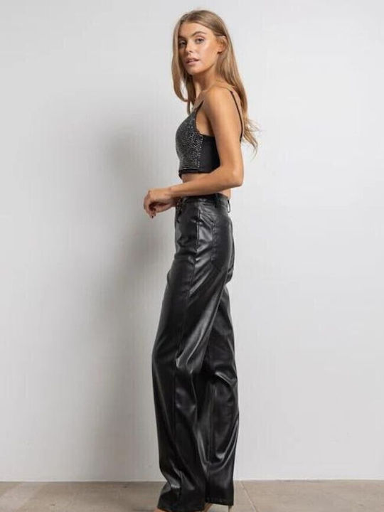 Damen Crop Top Black